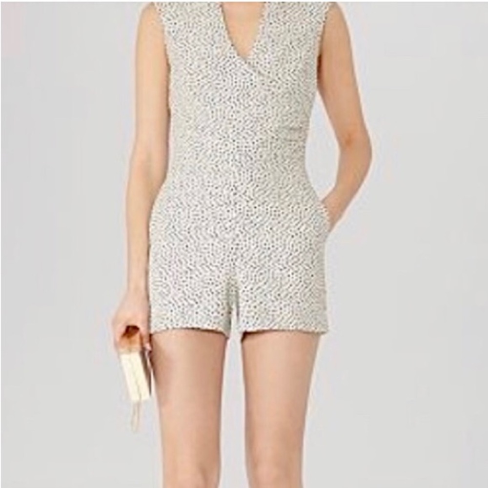 Reiss Jeannette Speckled Jacquard Romper Playsuit sz 4 SM - Picture 16 of 16